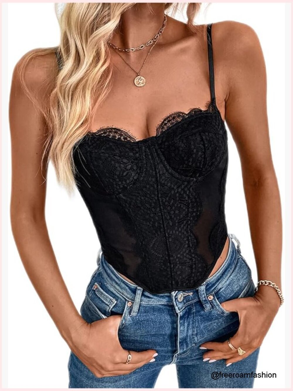 Sexy Lace Corset Crop Top Sleeveless Backless Going Out Tank Top